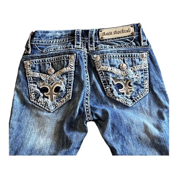 Rock Revival Blue JEAN 25 Gloria Mid Rise Straight Stretch Womens Demin Jeans - Picture 5 of 9